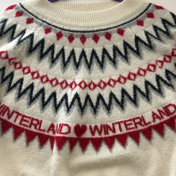 H&M Winterland Jacquard Sweater Jumper Wool Content Fair Isle Holiday Women Sz M - Picture 4 of 12